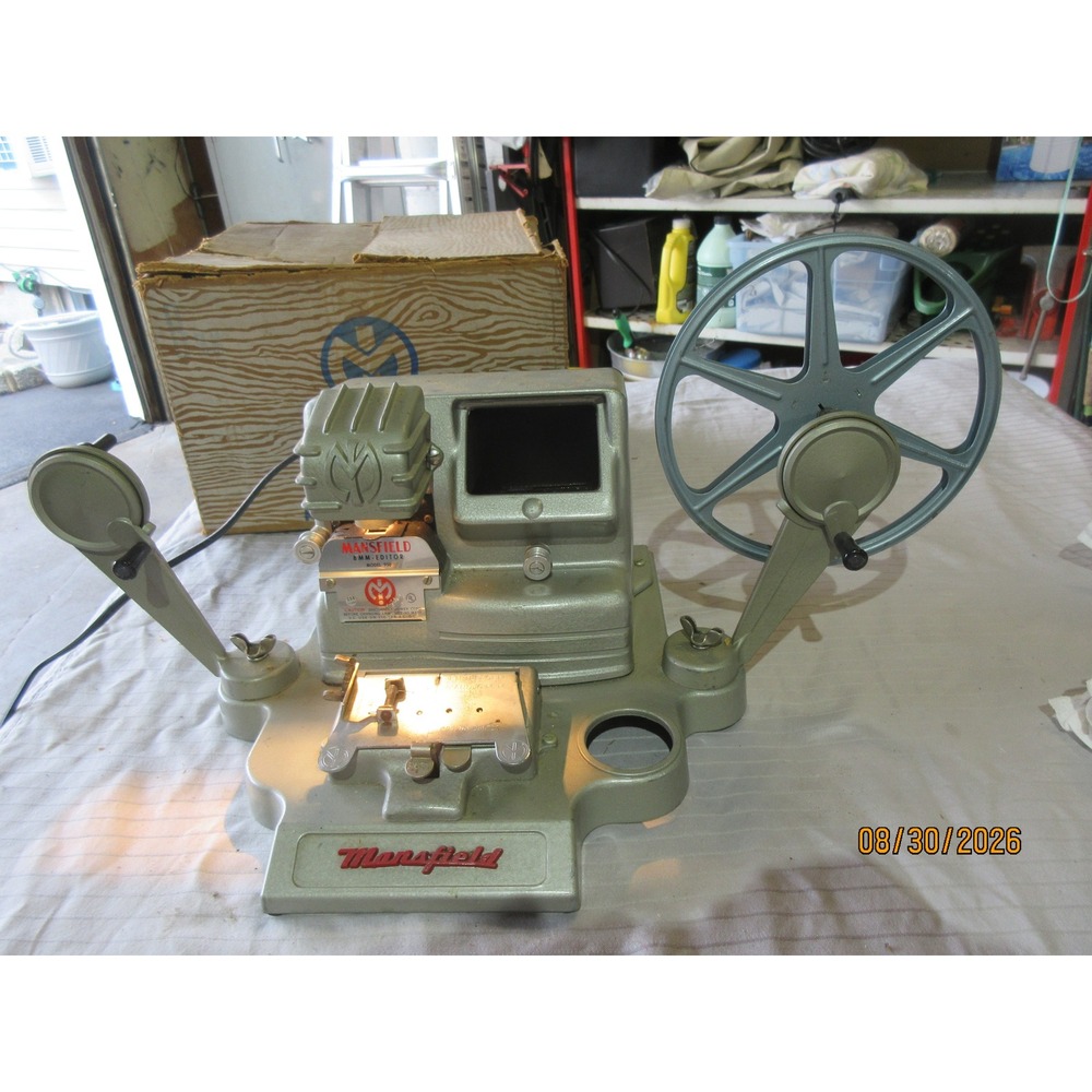 Vintage Mansfield 8mm Film Editor Model 950 Movie Splicer Rewind with Box